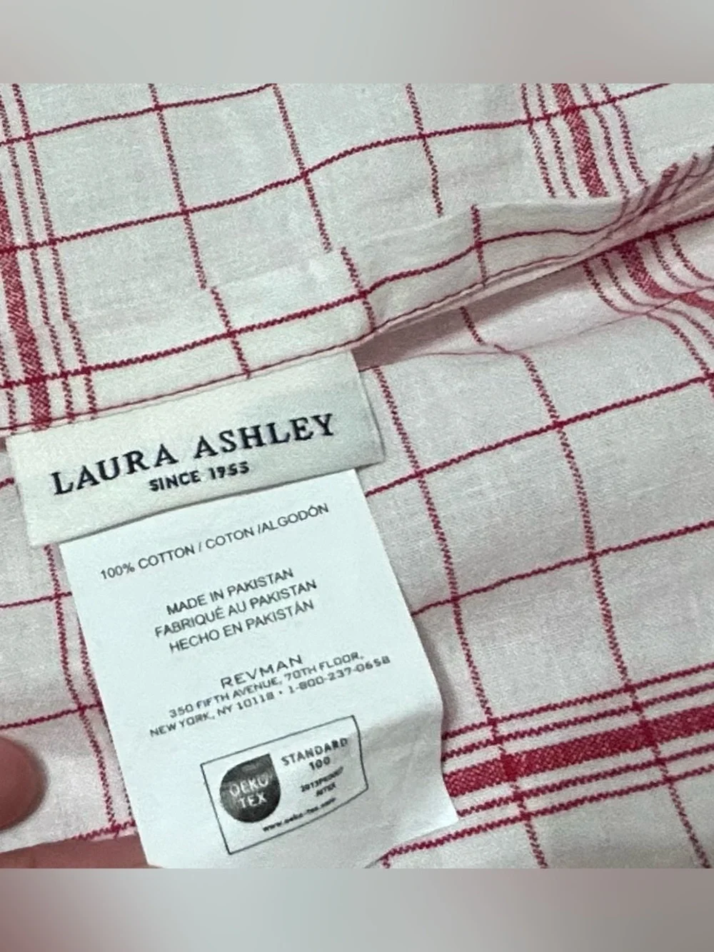 Laura Ashley Floral Toile/ Plaid Red Pillow One Sham King.
